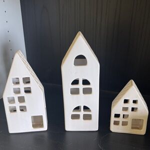 Hobby Lobby White Ceramic House Set